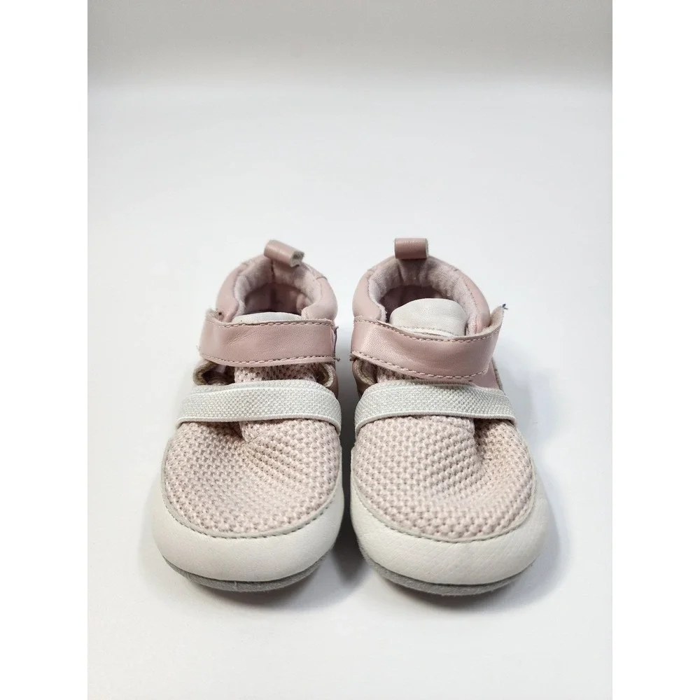 Ro + Me by Robeez Baby Girl Pink Mesh Sneakers Shoes Size 6-12 Months Hook Loop